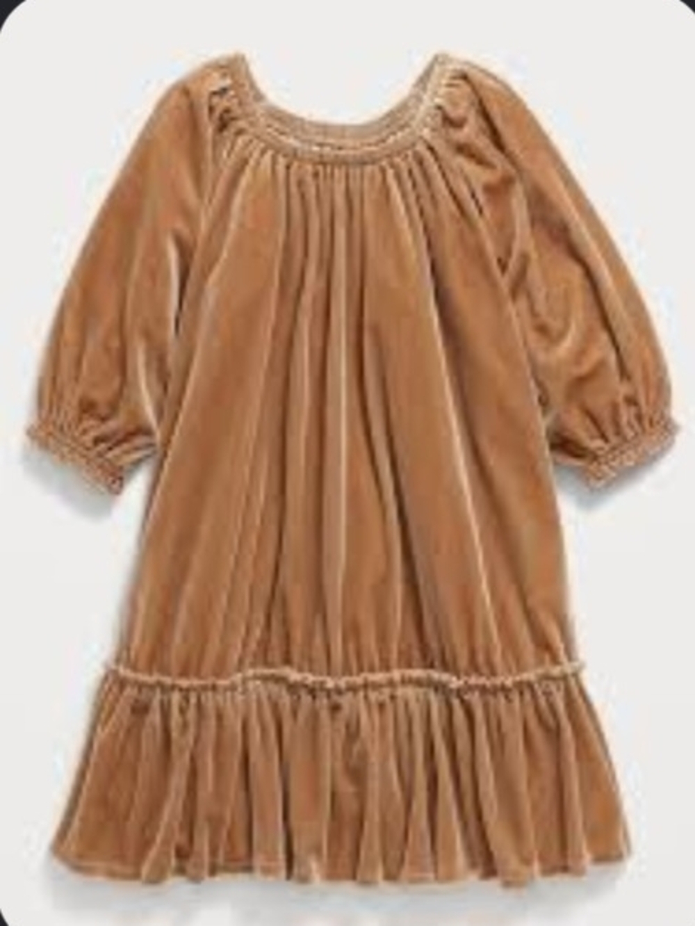 Old Navy Baby Girl Size 12 -18 NWT Puffy Sleeve Holiday Velour Dress